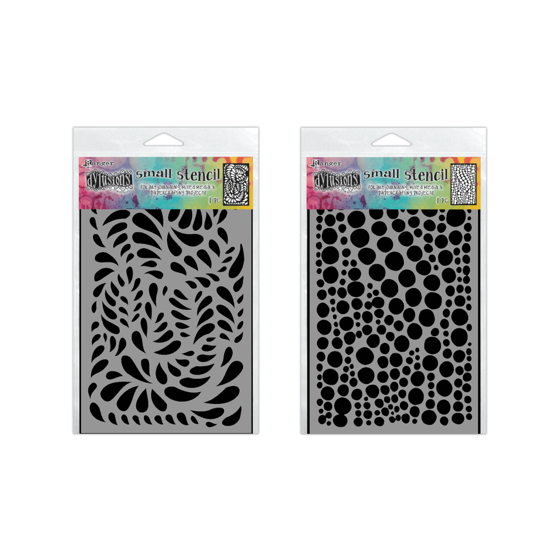 Dylusions Small Brush Strokes & Drip Drops Stencil Bundle Stencil Dylusions 