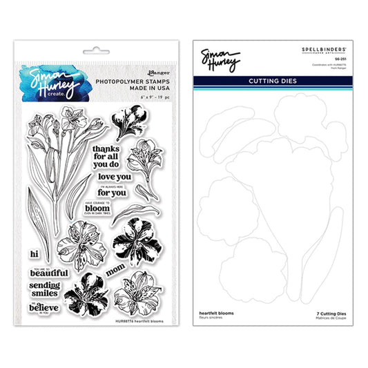 Simon Hurley create. Heartfelt Blooms Stamp & Etched Dies Bundle Cutting Dies Simon Hurley 