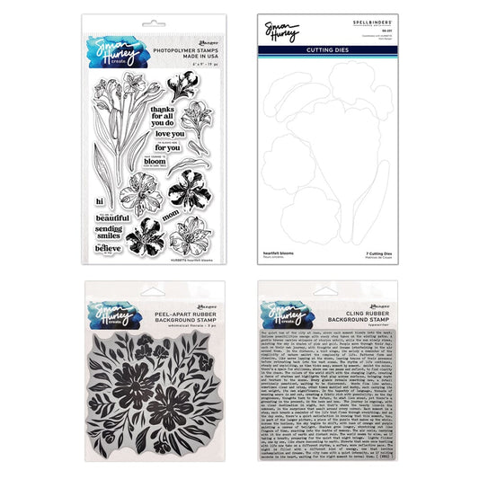 Simon Hurley create. Heartfelt Blooms Photopolymer & Die with Whimsical Floral and Typewriter Stamp Bundle Bundles Simon Hurley 
