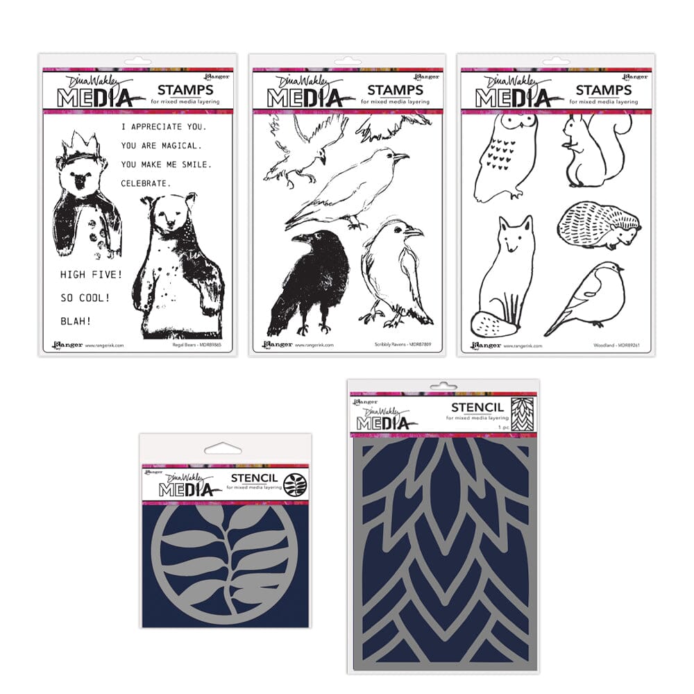 Dina Wakley Media Stencils & Stamp Bundle Bundles Dina Wakley Media 