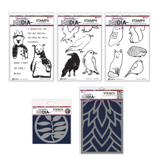Dina Wakley Media Stencils & Stamp Bundle Bundles Dina Wakley Media 