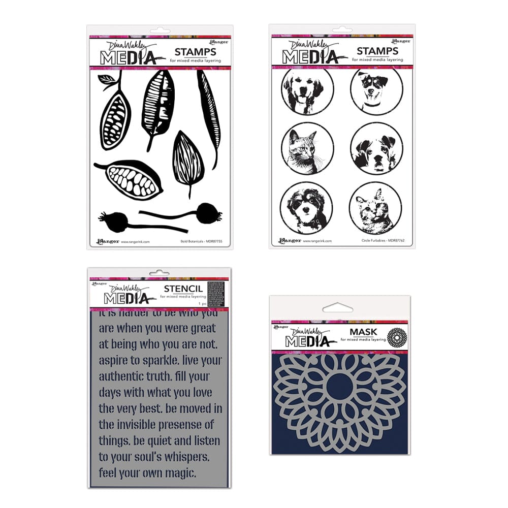 Dina Wakley Media Stencils & Stamp Bundle Bundles Dina Wakley Media 