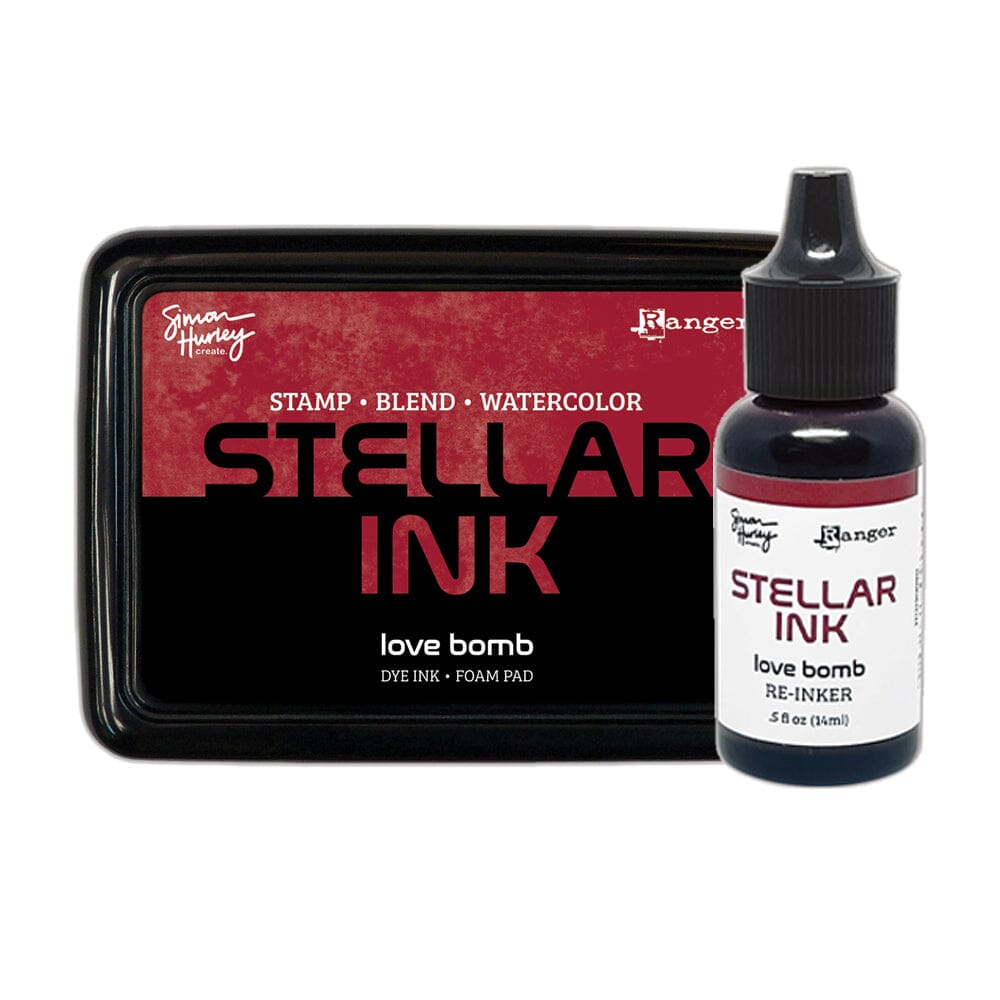 Simon Hurley create. Stellar Foam Dye Ink Pad & Reinker, Love Bomb Bundles Simon Hurley 