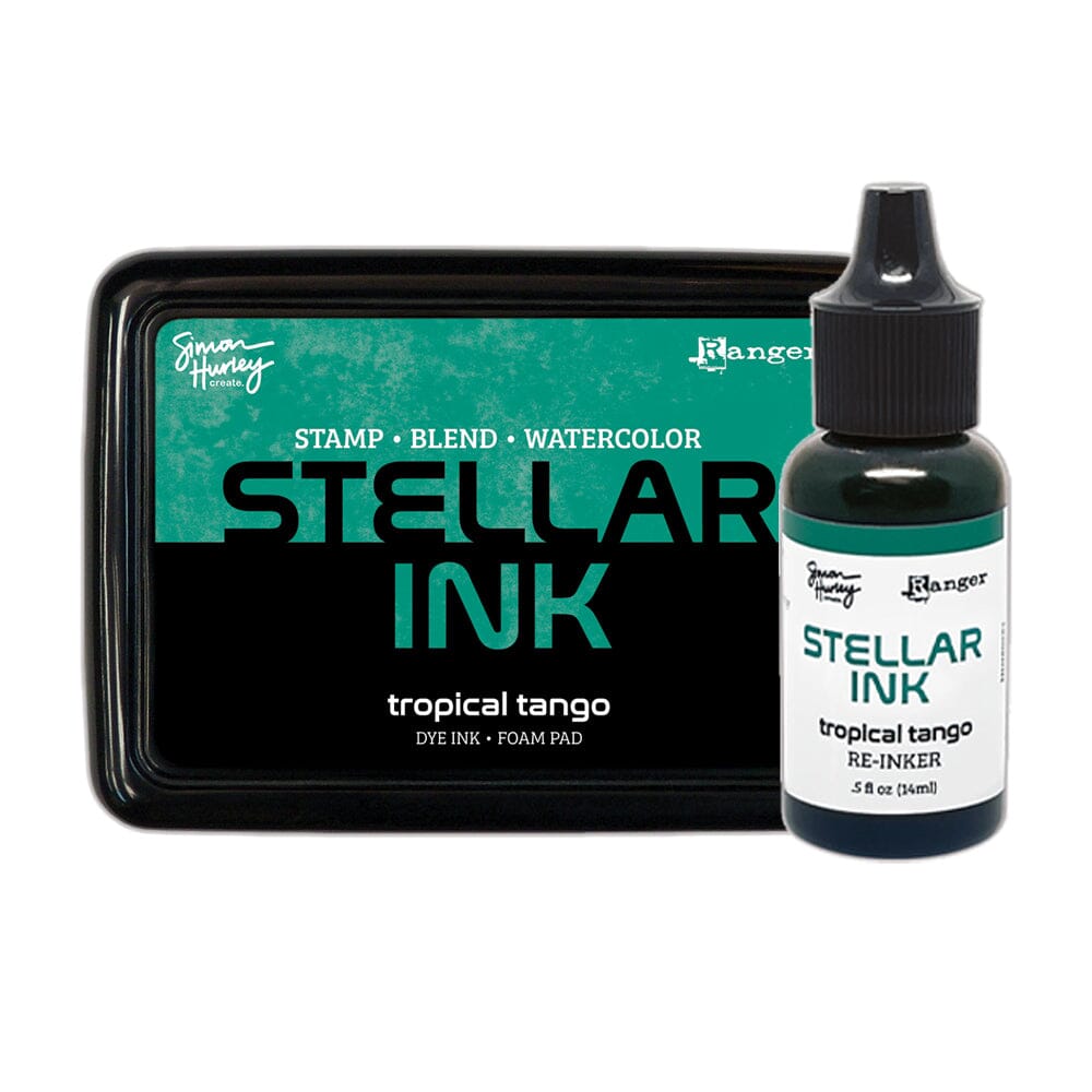 Simon Hurley create. Stellar Foam Dye Ink Pad & Reinker, Tropical Tango Bundles Simon Hurley 