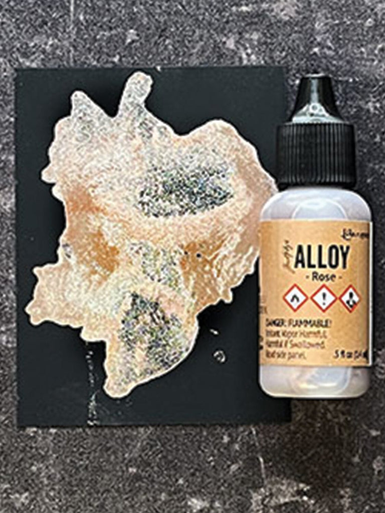 Alcohol ink, blending solution and pallettes for metal embossing