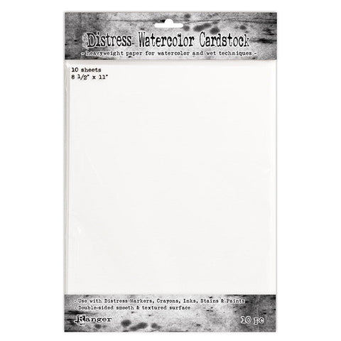 Tim Holtz Distress® Watercolor Cardstock 8.5" x 11", 10pc Surfaces Distress 