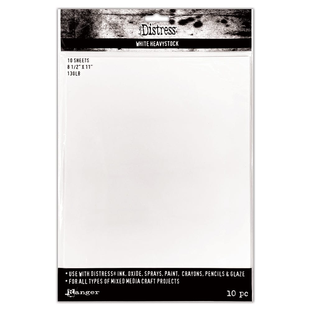 Tim Holtz Distress® White Heavystock 8.5 x 11, 10pk