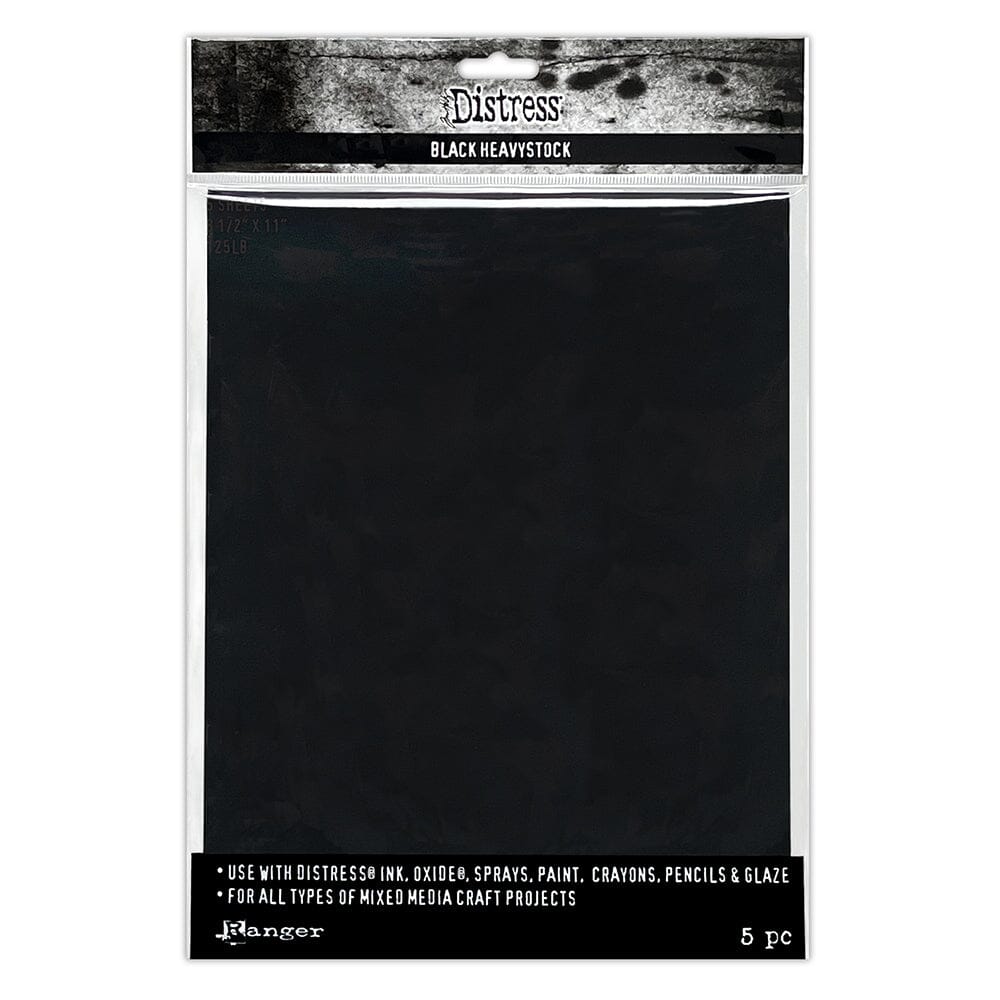 Tim Holtz Distress® Black Heavystock 8.5 x 11, 5pk Surfaces Distress 