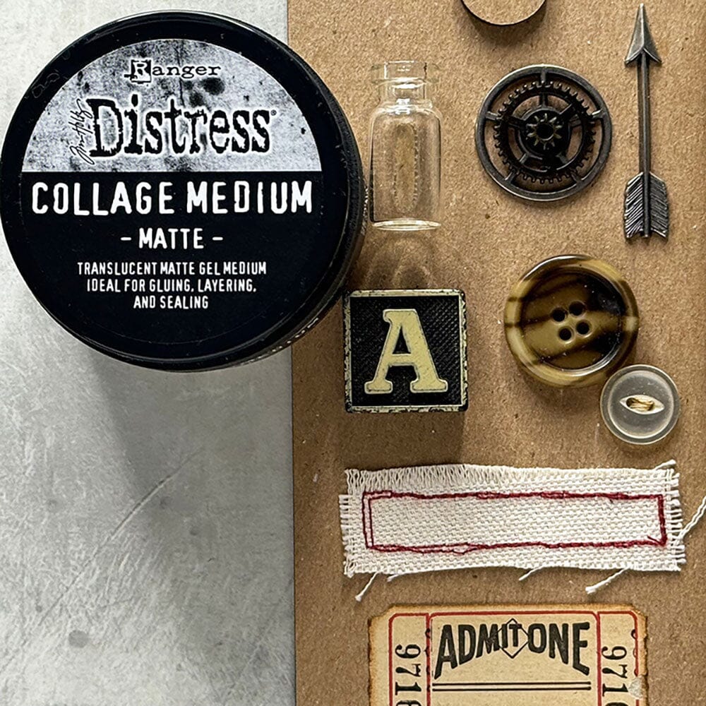 Tim Holtz Distress® Collage Medium Matte, 3oz Adhesives & Mediums Distress 