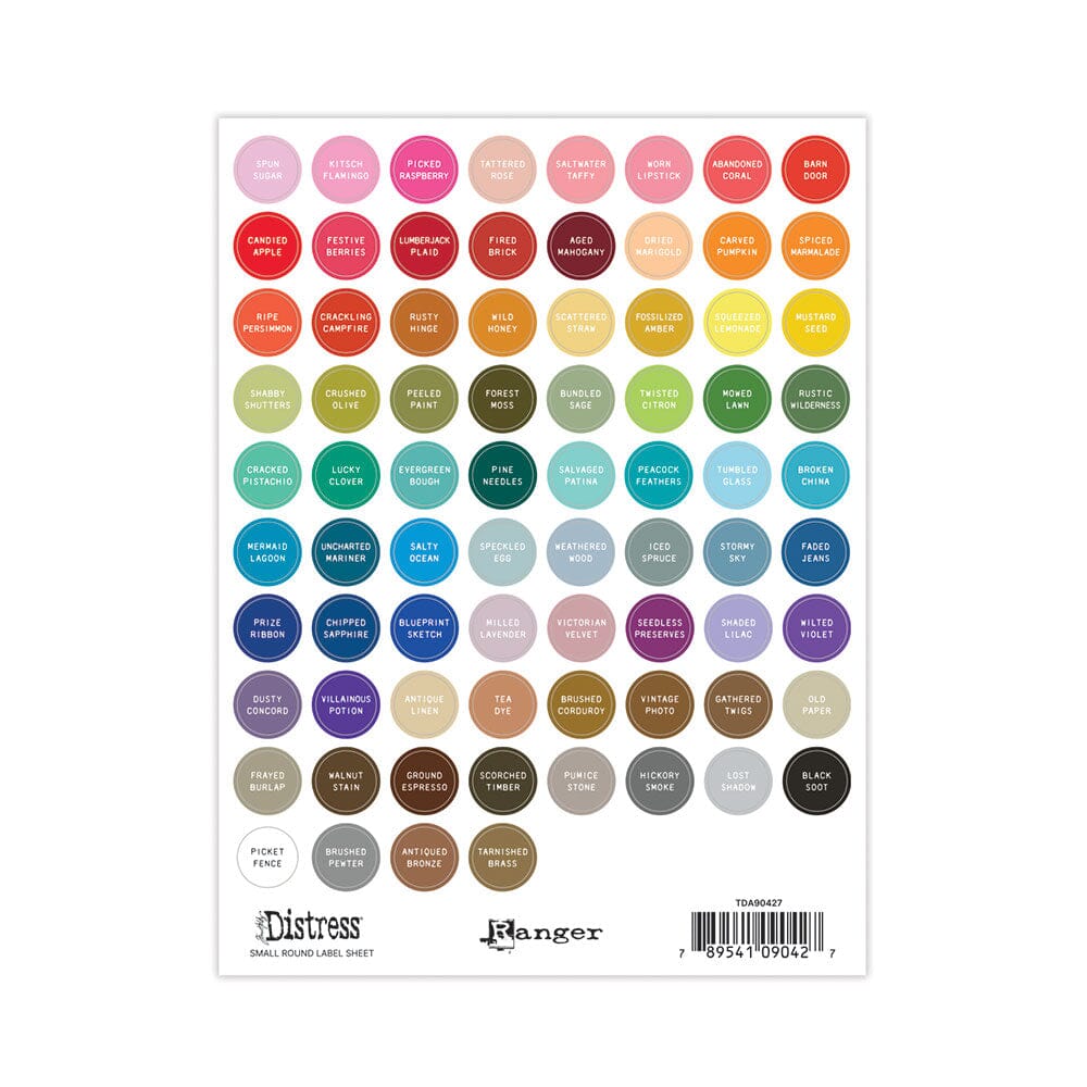 Tim Holtz Distress® Small Round Label Sheet - Small Printing Surfaces Distress 