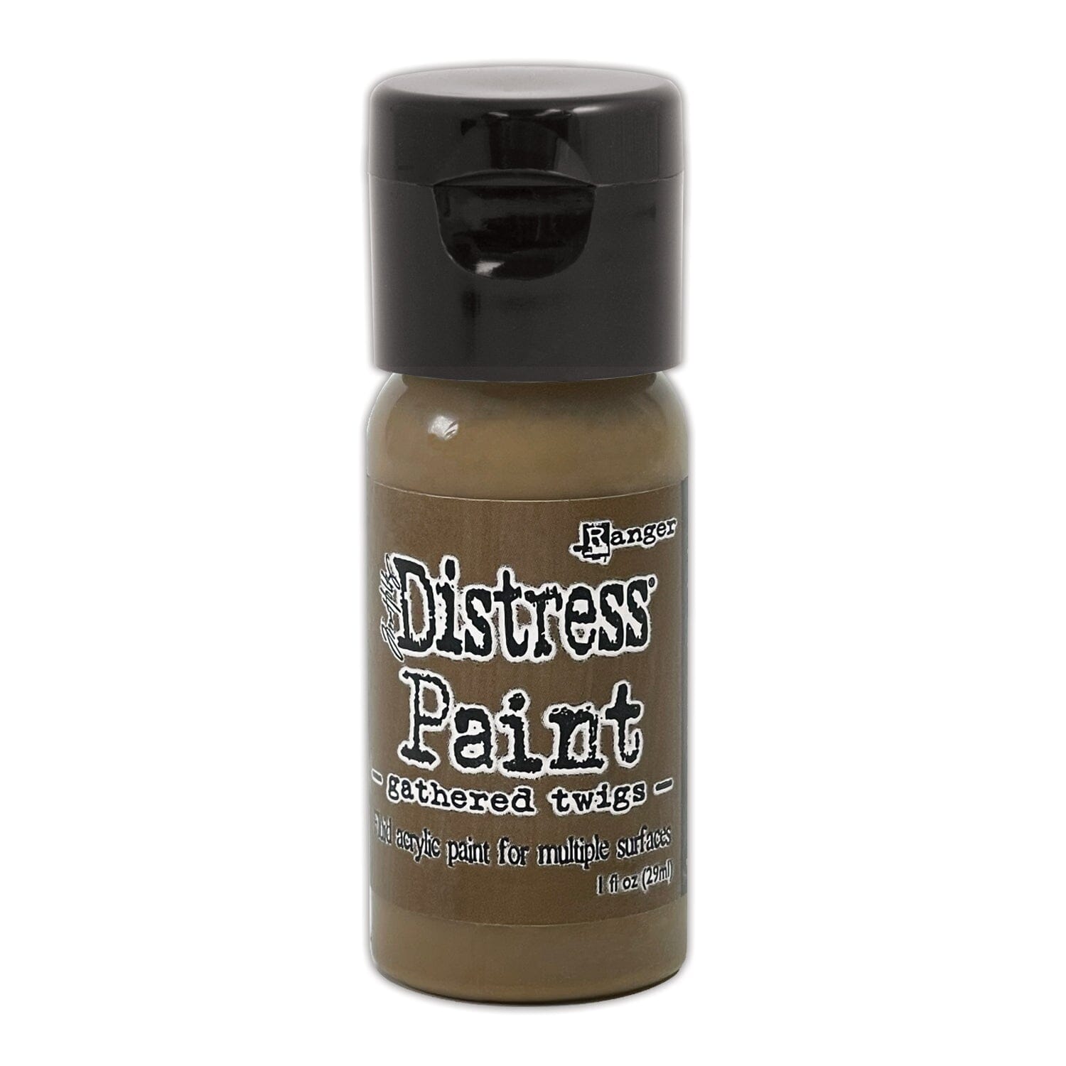 Tim Holtz Distress® Flip Top Paint Gathered Twigs, 1oz Paint & Mediums Distress 
