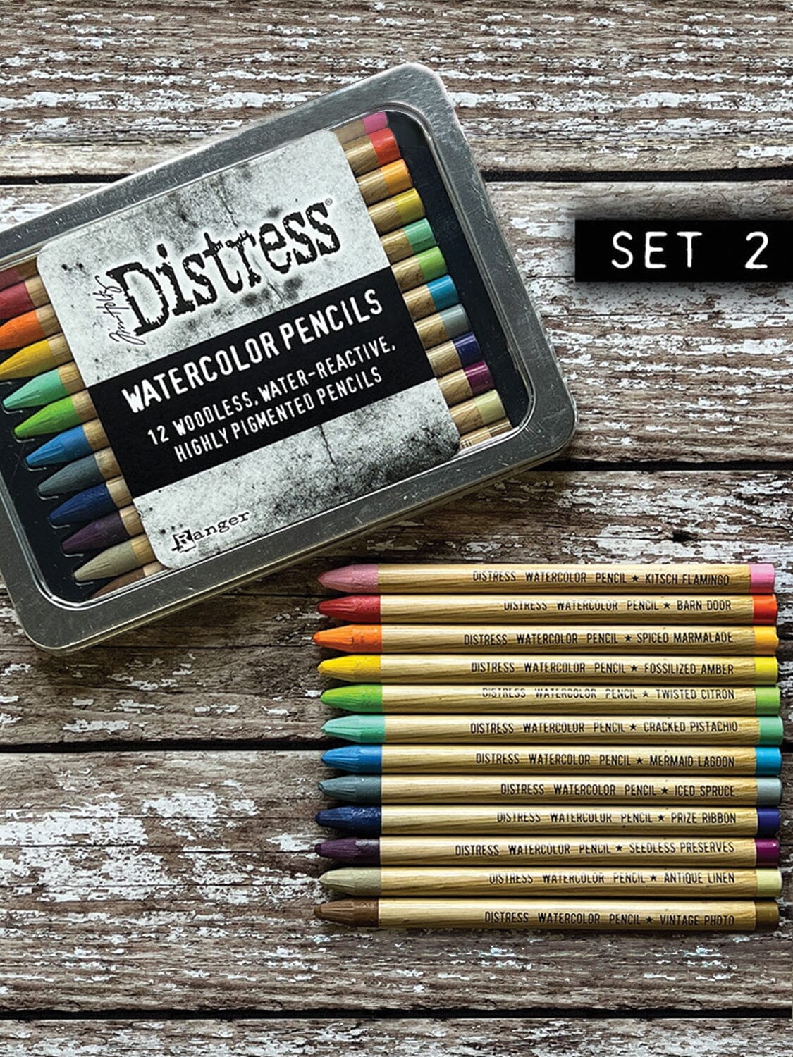 Tim Holtz Distress® Watercolor Pencils Set 2 Writing & Coloring Distress 