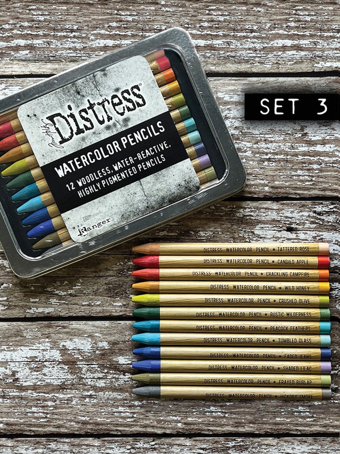 Tim Holtz Distress® Watercolor Pencils Set 3 Writing & Coloring Distress 