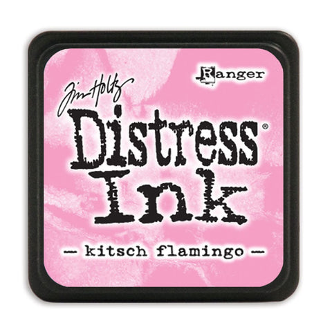 Tim Holtz Mini Distress Ink Kit #16, Speckled Egg, Kitsch Flamingo,  Crackling Campfire, Rustic Wilderness and Distress Mini Ink Storage Tin,  Bundle of