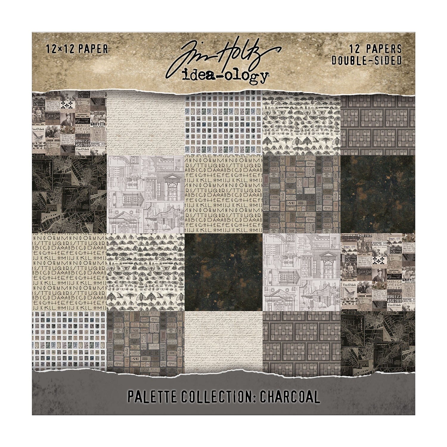 Tim Holtz® Idea-ology Palette Collection - Charcoal 12x12 Idea-ology Tim Holtz Other 