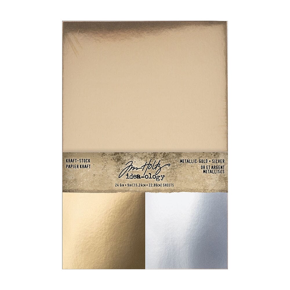 Tim Holtz Idea-ology Kraft Stock Metallic Gold + Silver Tim Holtz Other 