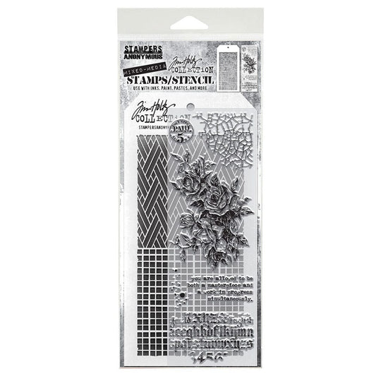 Tim Holtz Stampers Anonymous Stamp & Stencil Mixed Media #19 Stampers Anonymous Tim Holtz Other 