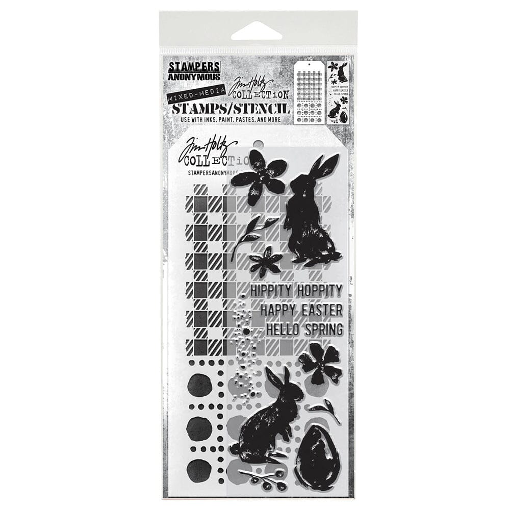 Tim Holtz Stampers Anonymous Mixed Media Stamp & Stencil Spring Shadows Stampers Anonymous Tim Holtz Other 