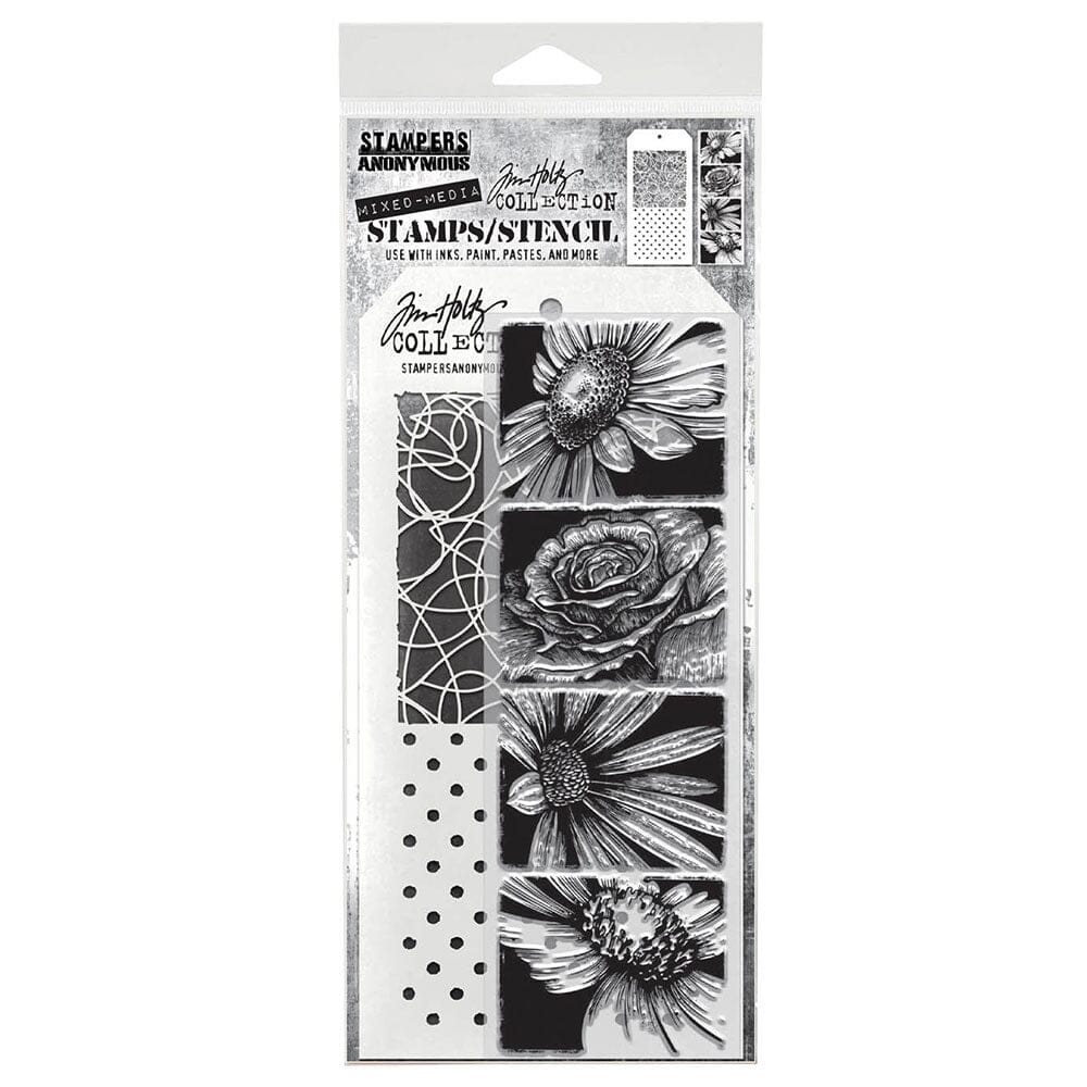 Tim Holtz Stampers Anonymous Stamp & Stencil Mixed Media Bold Botanicals Stampers Anonymous Tim Holtz Other 