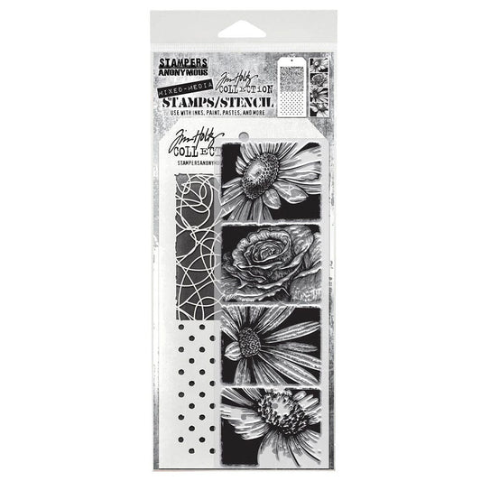 Tim Holtz Stampers Anonymous Stamp & Stencil Mixed Media Bold Botanicals Stampers Anonymous Tim Holtz Other 