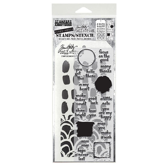 Tim Holtz Stampers Anonymous Stamp & Stencil Mixed Media Note Quotes Stampers Anonymous Tim Holtz Other 