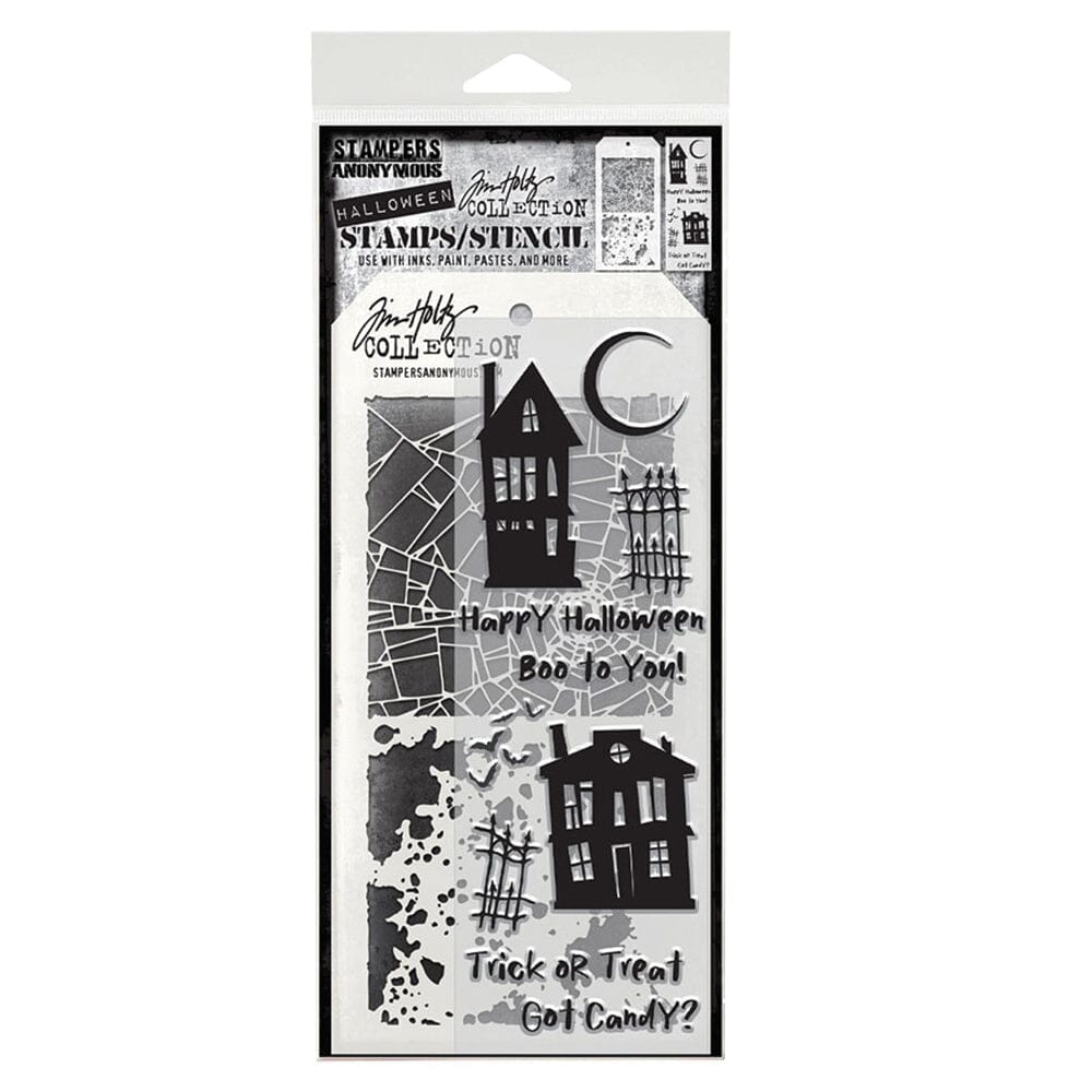 Tim Holtz Stampers Anonymous Mixed Media Stamp & Stencil Ghost Town Stampers Anonymous Tim Holtz Other 