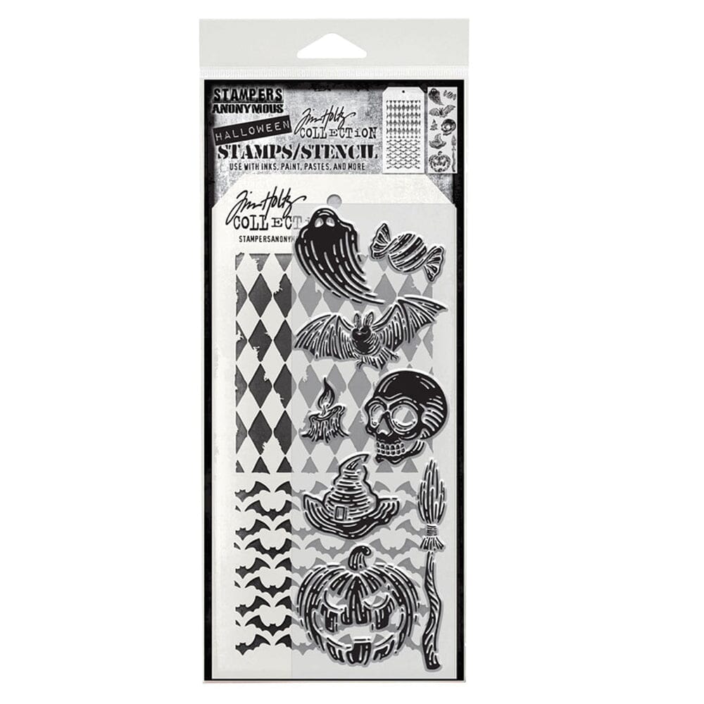 Tim Holtz Stampers Anonymous Mixed Media Stamp & Stencil Carved Frights Stampers Anonymous Tim Holtz Other 