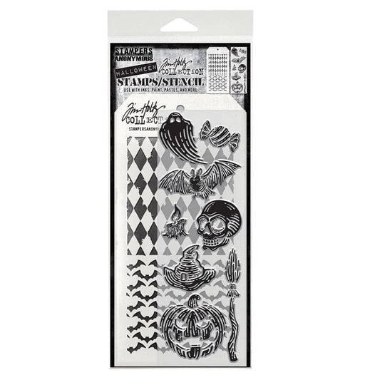 Tim Holtz Stampers Anonymous Mixed Media Stamp & Stencil Carved Frights Stampers Anonymous Tim Holtz Other 