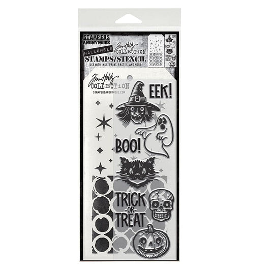 Tim Holtz Stampers Anonymous Mixed Media Stamp & Stencil Retro Frights Stampers Anonymous Tim Holtz Other 
