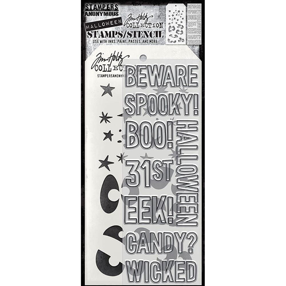 Tim Holtz Stampers Anonymous Mixed Media Stamp & Stencil Halloween Outlines Stampers Anonymous Tim Holtz Other 