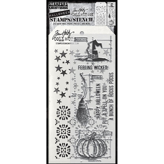 Tim Holtz Stampers Anonymous Mixed Media Stamp & Stencil Blueprint Spells Stampers Anonymous Tim Holtz Other 