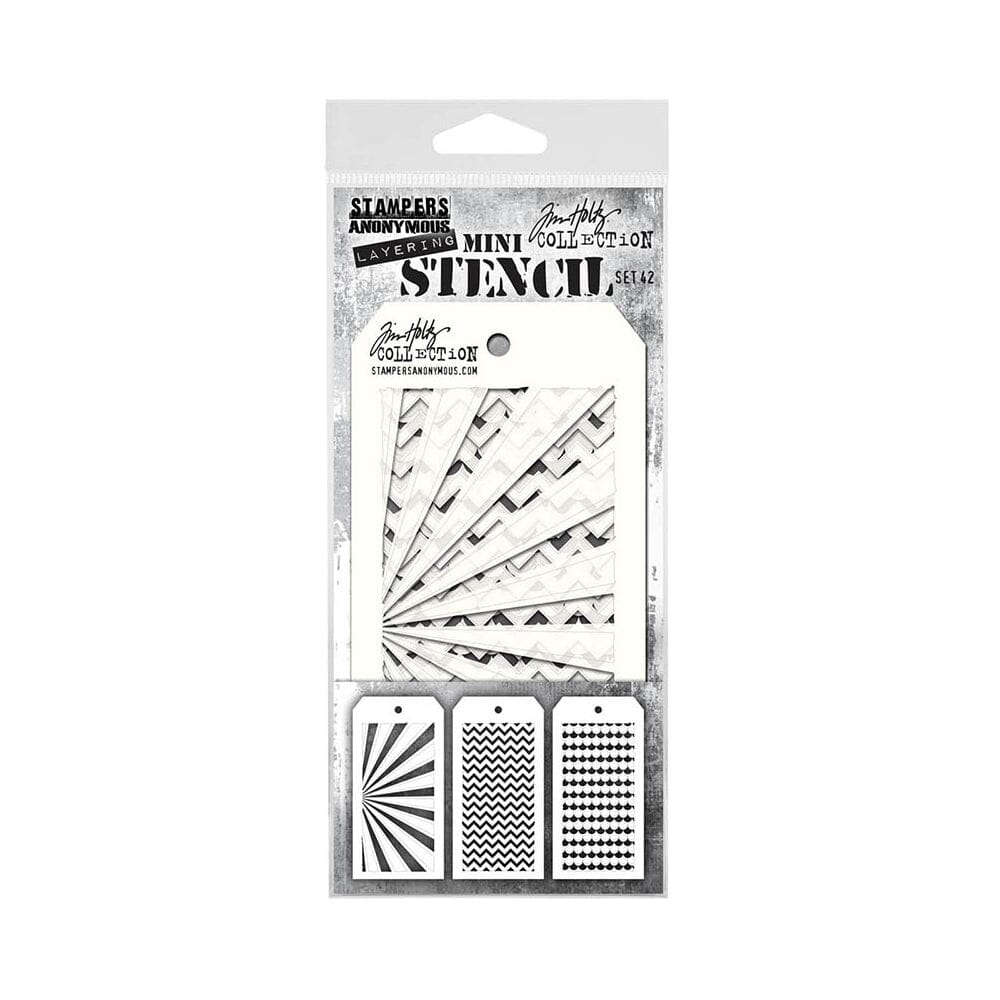 Tim Holtz® Stampers Anonymous - Mini Layering Stencils - Set #42 Stencil Tim Holtz Other 