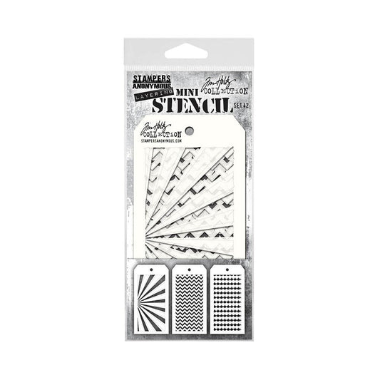 Tim Holtz® Stampers Anonymous - Mini Layering Stencils - Set #42 Stencil Tim Holtz Other 
