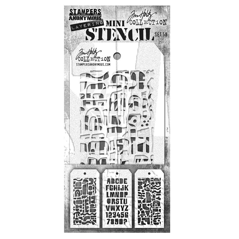 Tim Holtz Stampers Anonymous Mini Layering Stencil Set #58 Stampers Anonymous Tim Holtz Other 