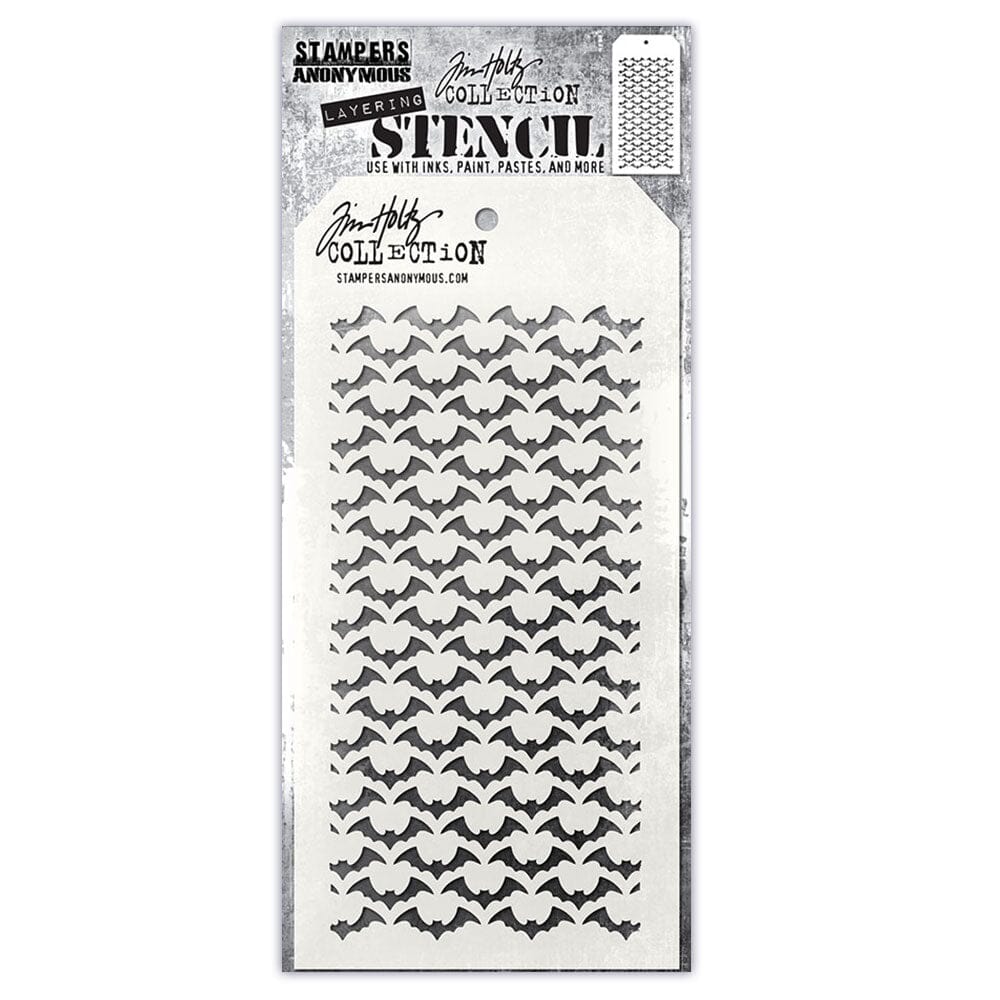 Tim Holtz® Stampers Anonymous - Layering Stencils - Batground Stencil Tim Holtz Other 