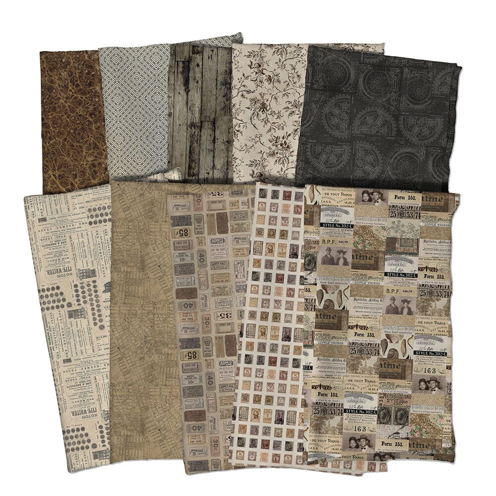Tim Holtz Eclectic Elements Pre-Cut Fat Quarters FreeSpirit Fabrics, Neutral Fabric Tim Holtz Other 
