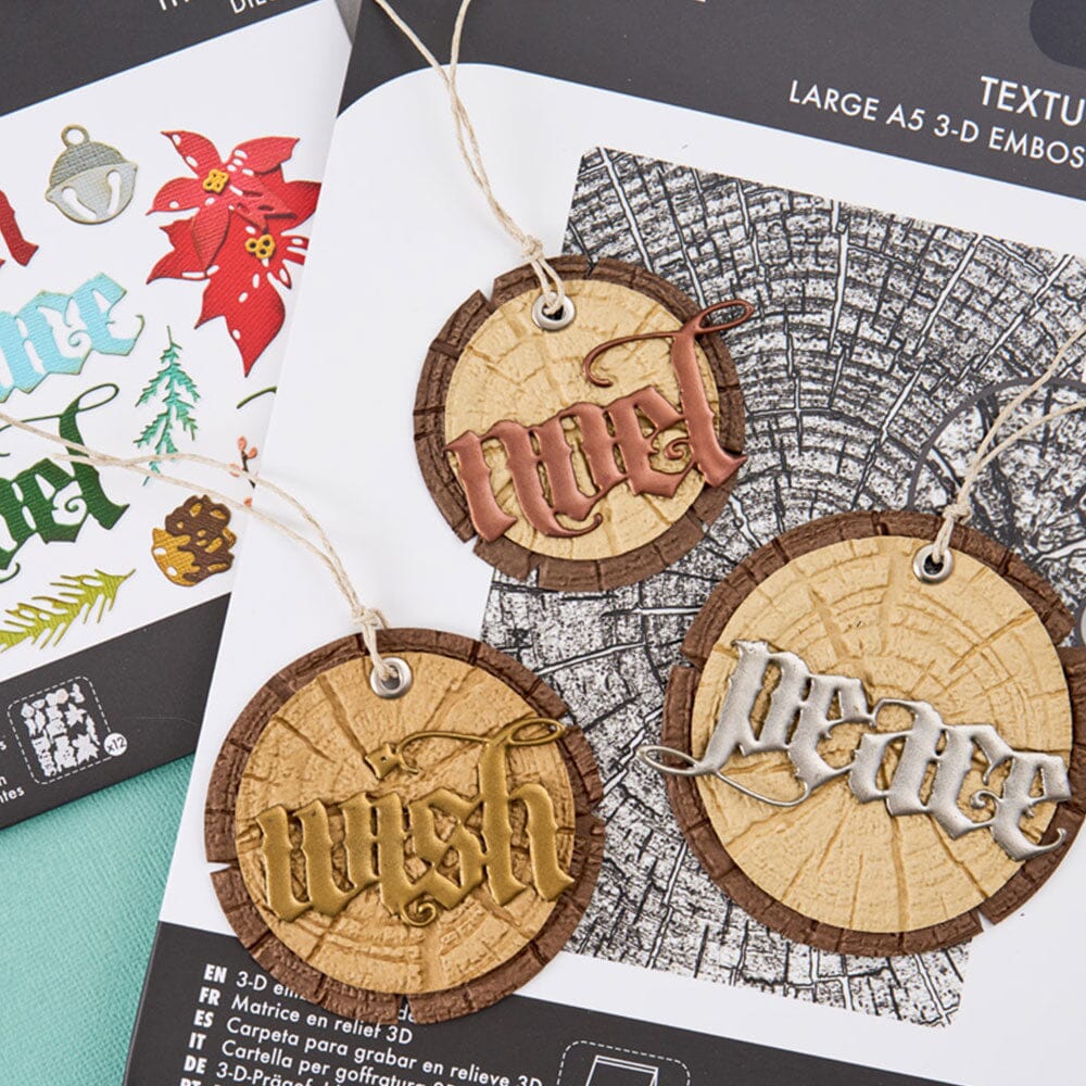 Tim Holtz® Alterations by Sizzix 3D A5 Embossing Folder Tree Rings Cutting Dies Tim Holtz Other 