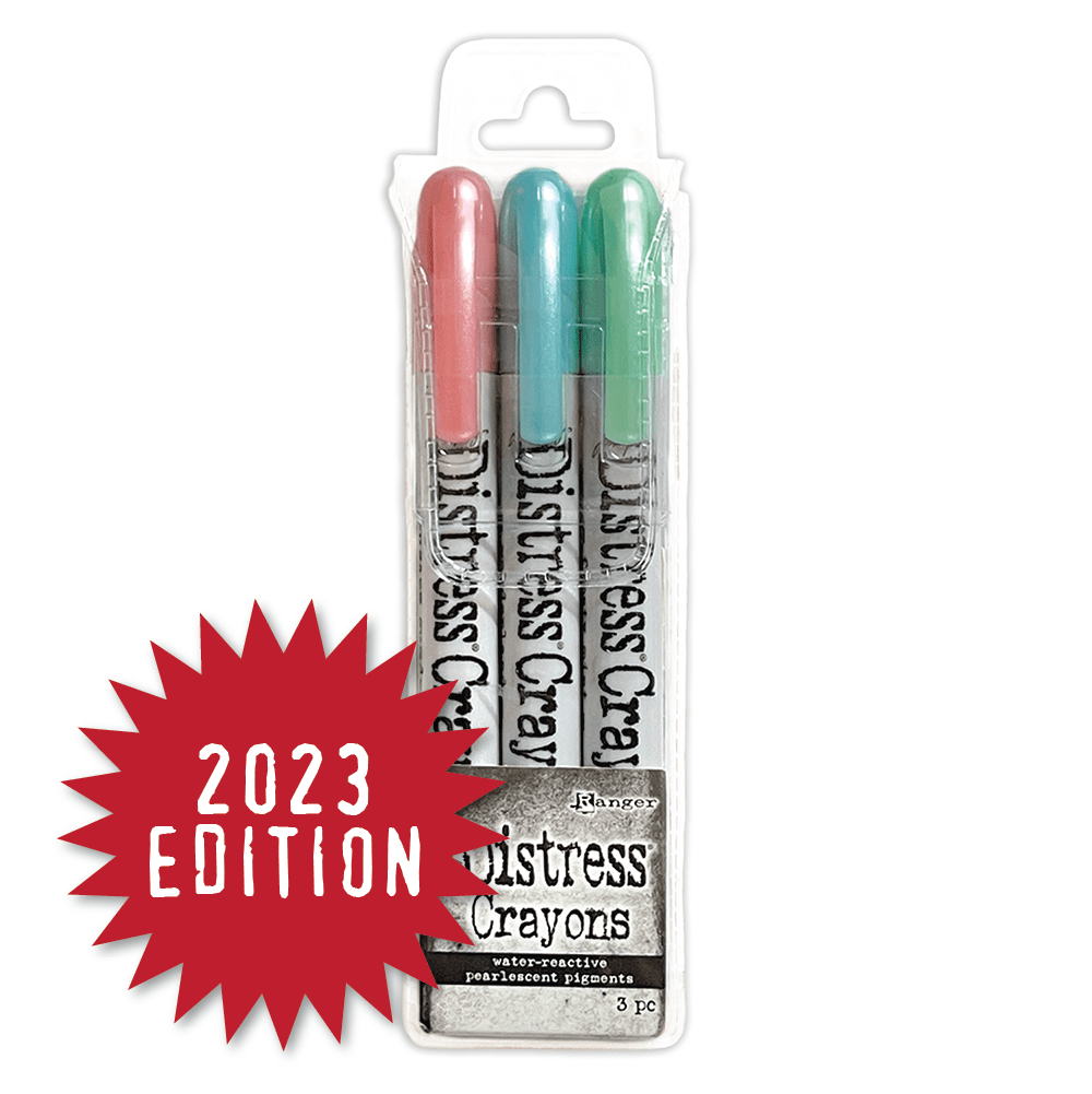 Tim Holtz Distress® Christmas Pearlescent Crayon Set #6 Kits Distress 