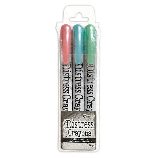 Tim Holtz Distress® Christmas Pearlescent Crayon Set #6 Kits Distress 