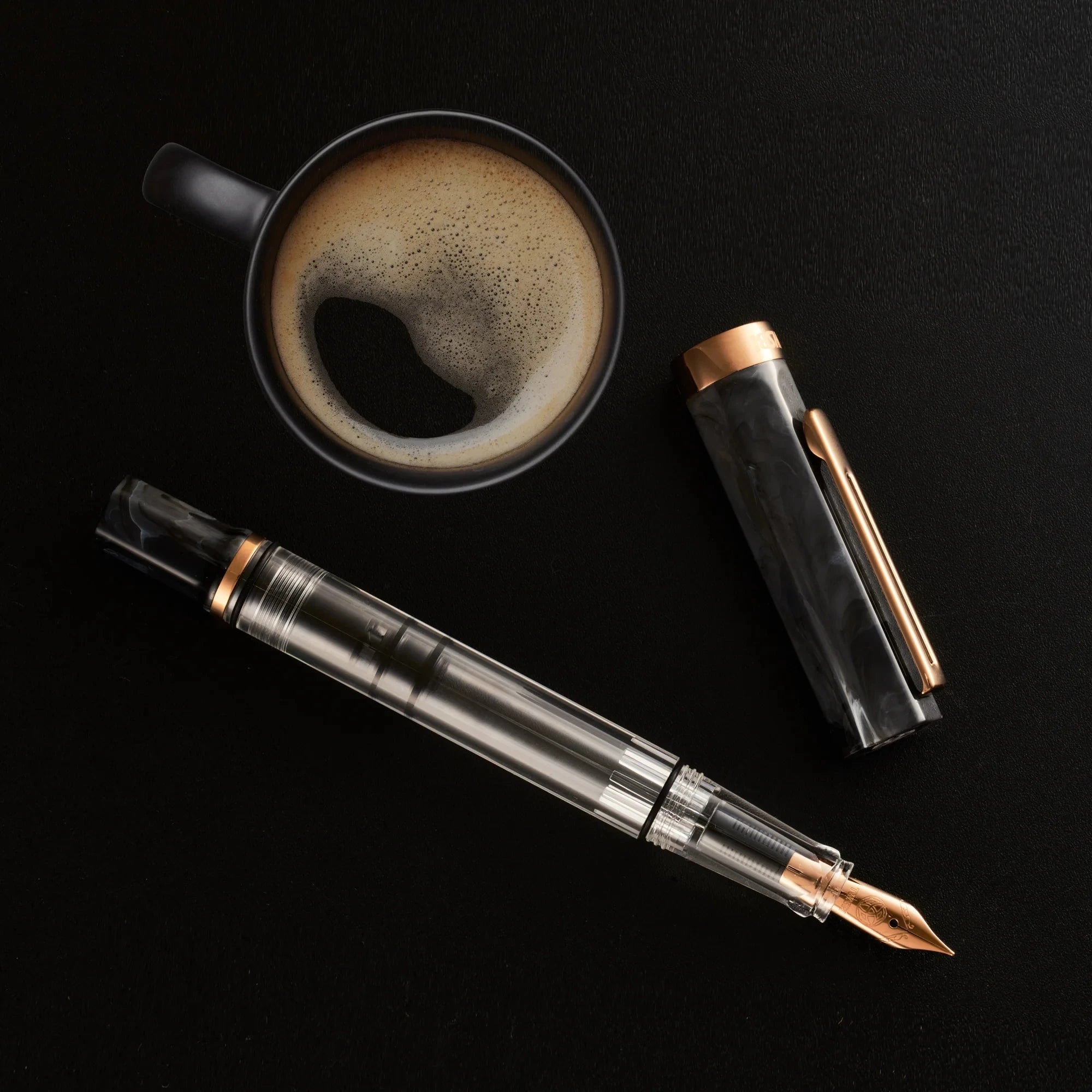 Twsbi Eco Fountain Pen - Limited Edition Black Marble with Bronze Writing & Coloring Twsbi 