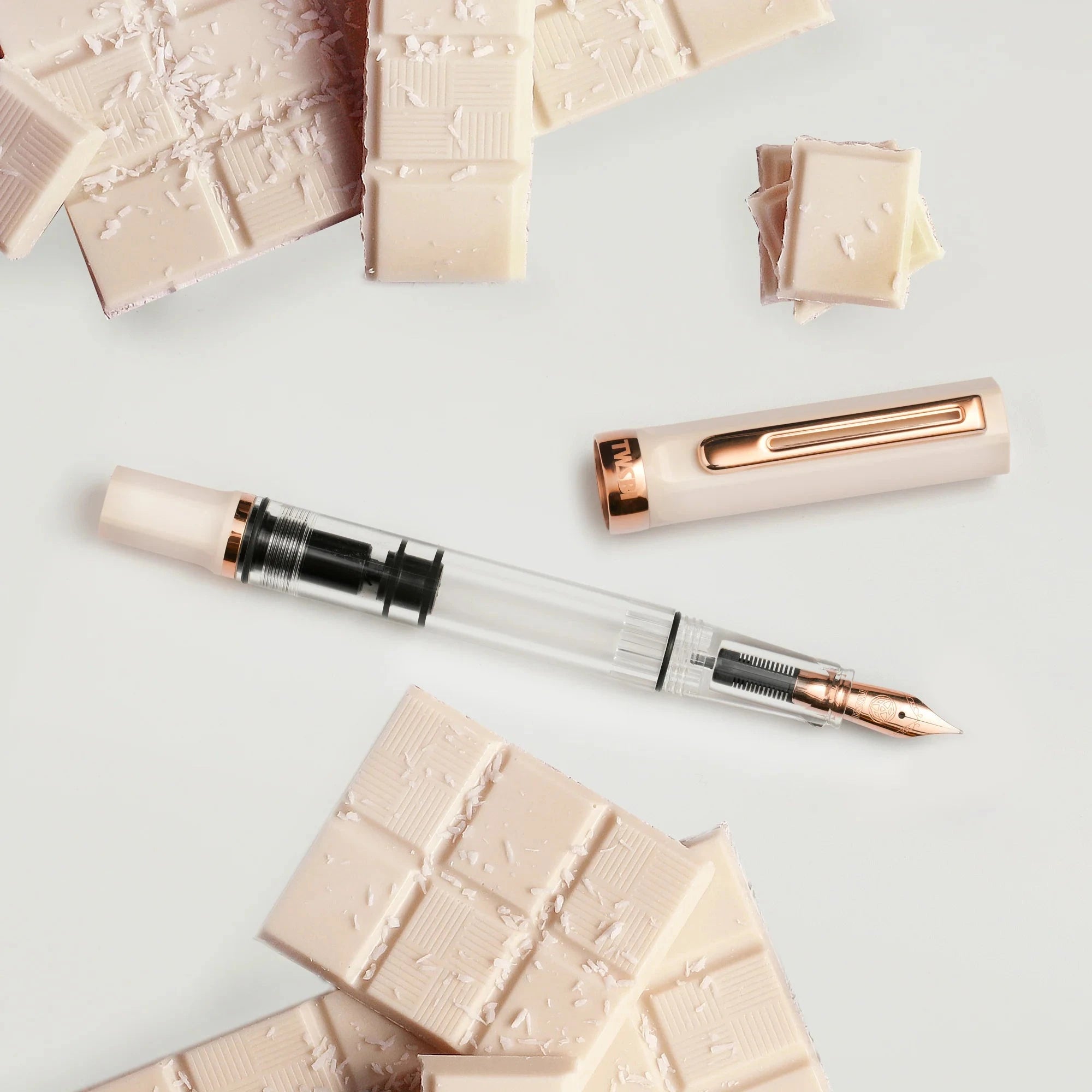 Twsbi Eco Fountain Pen - Limited Edition Creme with Rose Gold Writing & Coloring Twsbi 