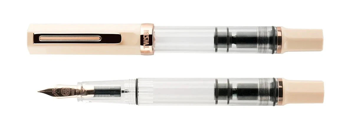 Twsbi Eco Fountain Pen - Limited Edition Creme with Rose Gold Writing & Coloring Twsbi 