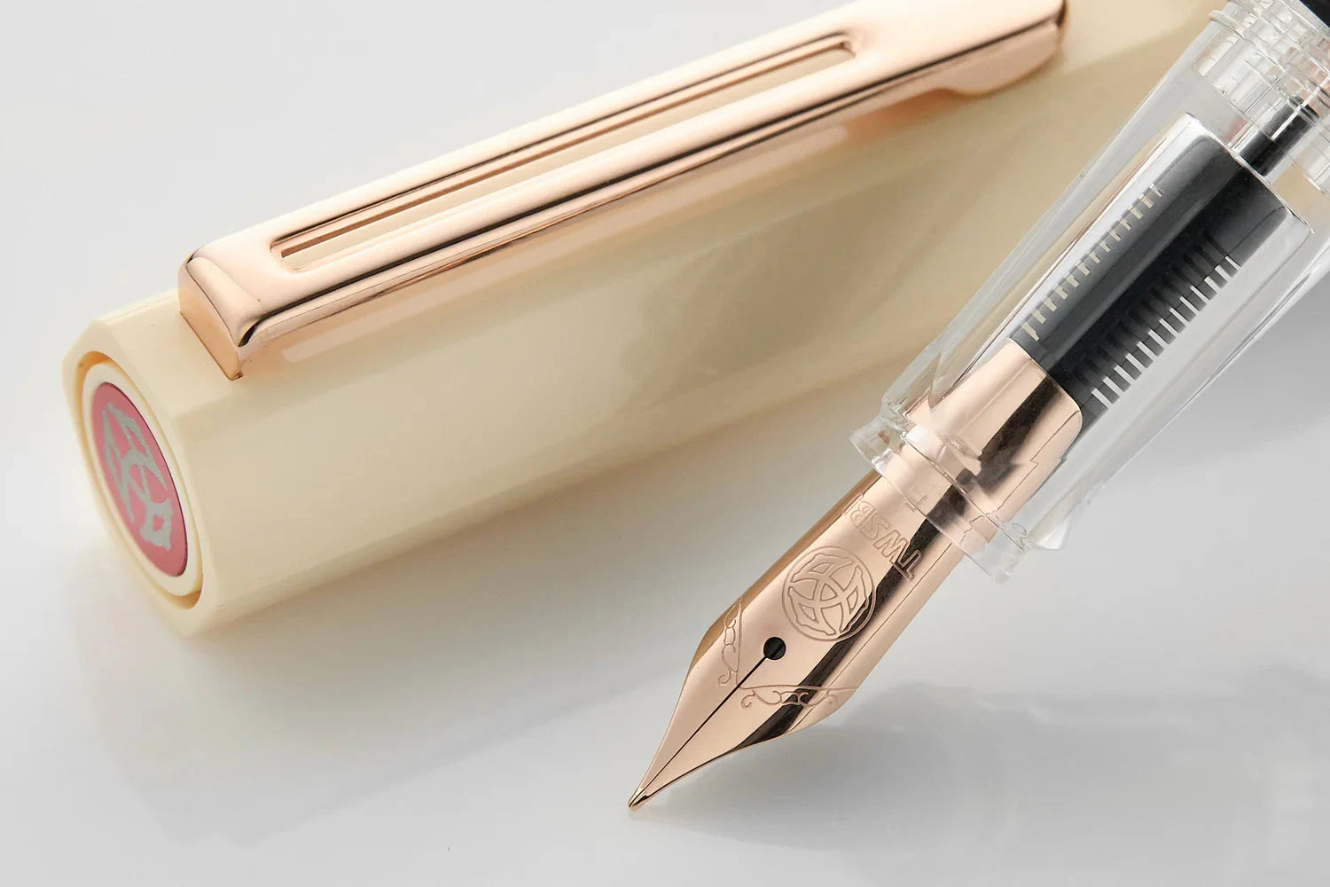 Twsbi Eco Fountain Pen - Limited Edition Creme with Rose Gold Writing & Coloring Twsbi 