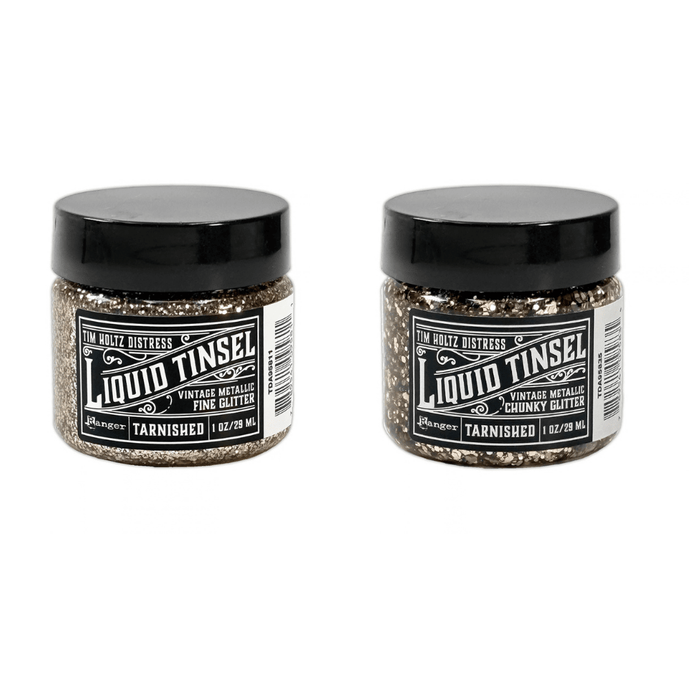 Tim Holtz Distress® Liquid Tinsel, Tarnished Chunky & Fine Bundle