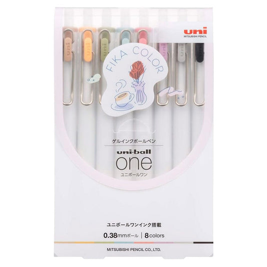 Uni-Ball Fika One Gel Ink 0.38mm Ballpoint Tip, 8pk Writing & Coloring UniBall 