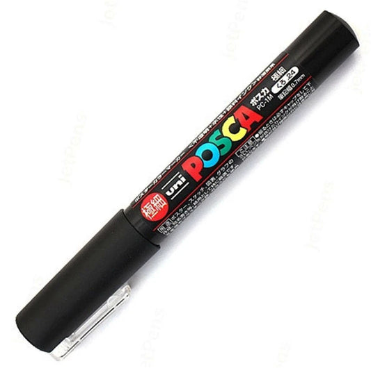 Uni Posca Paint Pen, 1M Black Tip 0.7mm Writing & Coloring Posca 