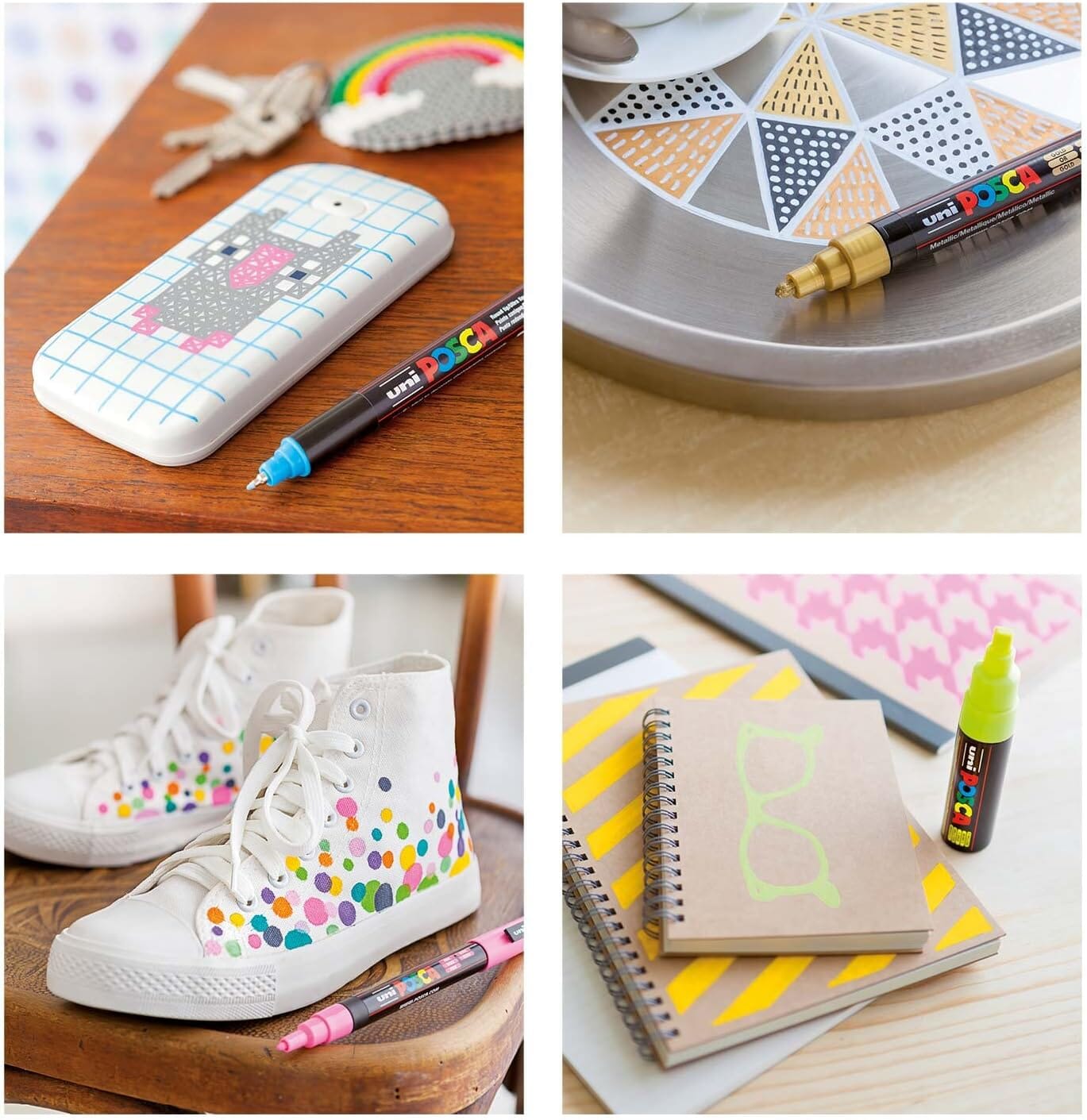 Uni Posca Paint Pen, 1M Gold Tip 0.7mm Writing & Coloring Posca 