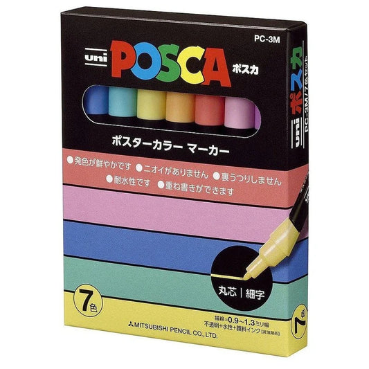 Uni Posca Pastel Marker Set, 7pk Writing & Coloring Posca 