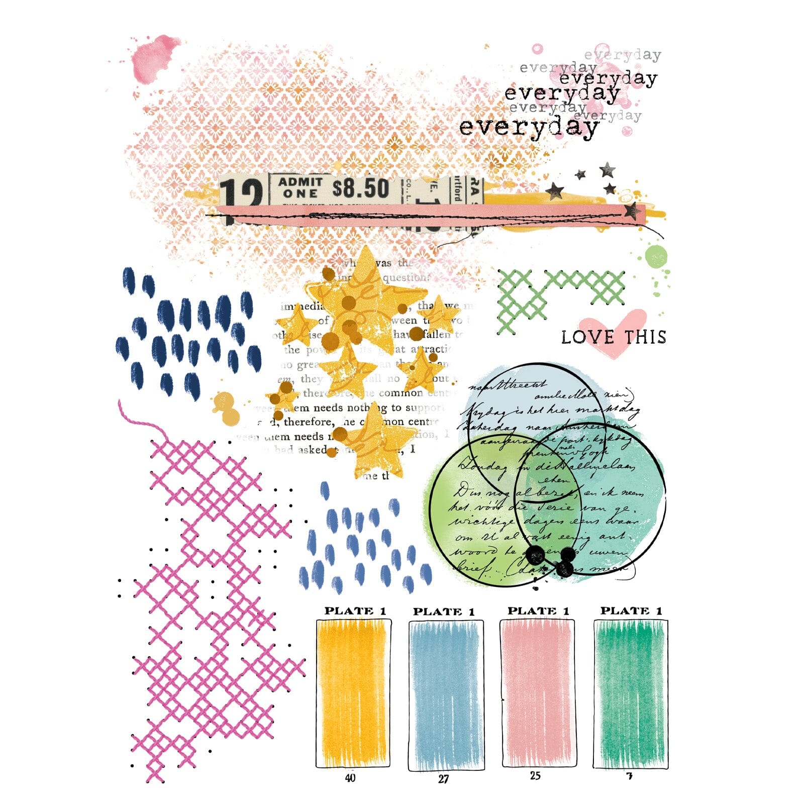 49 and Market Artful Moments - Blendable Rub-on Transfer Set Surfaces 49 and Market 