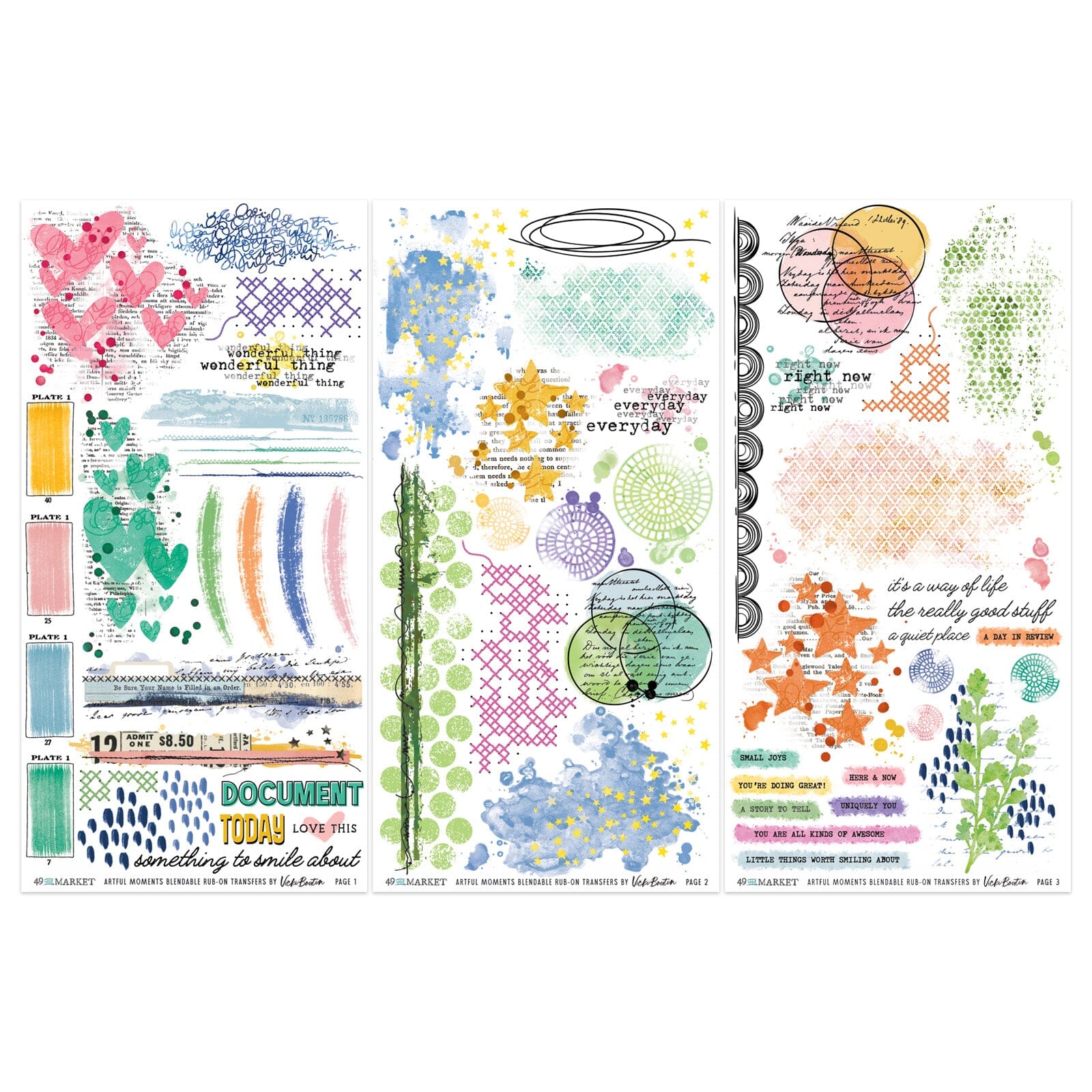 49 and Market Artful Moments - Blendable Rub-on Transfer Set Surfaces 49 and Market 